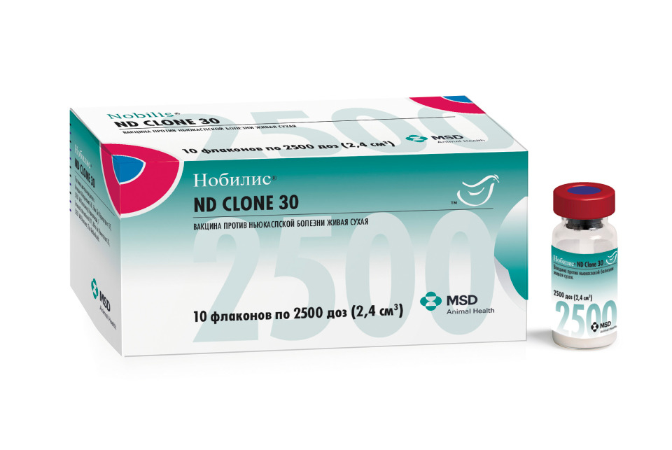 Вакцина Нобилис ND Clone 30, 2500 доз №10 (упак.)