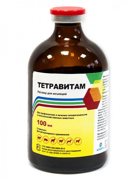 Тетравитам, раствор для инъекций, 100 мл